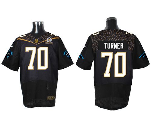  Panthers #70 Trai Turner Black 2016 Pro Bowl Men's Stitched NFL Elite Jersey