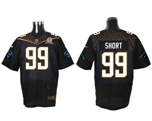  Panthers #99 Kawann Short Black 2016 Pro Bowl Men's Stitched NFL Elite Jersey