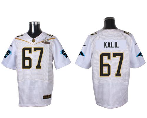  Panthers #67 Ryan Kalil White 2016 Pro Bowl Men's Stitched NFL Elite Jersey