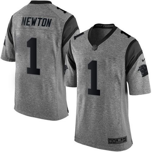 Panthers #1 Cam Newton Gray Men's Stitched NFL Limited Gridiron Gray Jersey