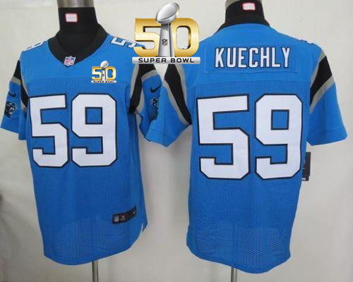  Panthers #59 Luke Kuechly Blue Alternate Super Bowl 50 Men's Stitched NFL Elite Jersey