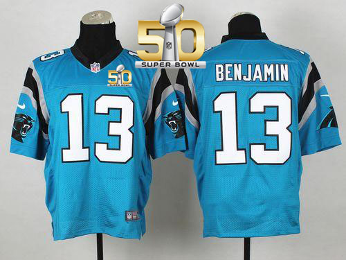  Panthers #13 Kelvin Benjamin Blue Alternate Super Bowl 50 Men's Stitched NFL Elite Jersey