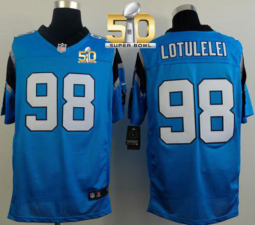  Panthers #98 Star Lotulelei Blue Alternate Super Bowl 50 Men's Stitched NFL Elite Jersey