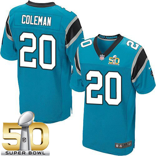  Panthers #20 Kurt Coleman Blue Alternate Super Bowl 50 Men's Stitched NFL Elite Jersey