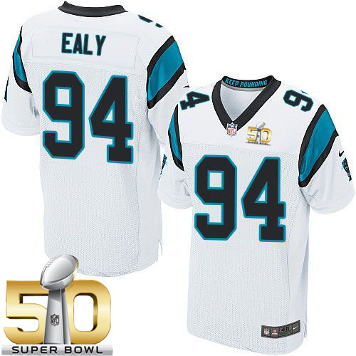  Panthers #94 Kony Ealy White Super Bowl 50 Men's Stitched NFL Elite Jersey