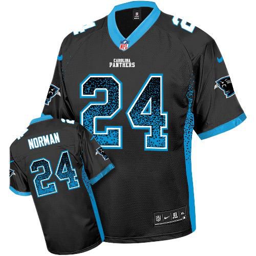  Panthers #24 Josh Norman Black Team Color Men's Stitched NFL Elite Drift Fashion Jersey