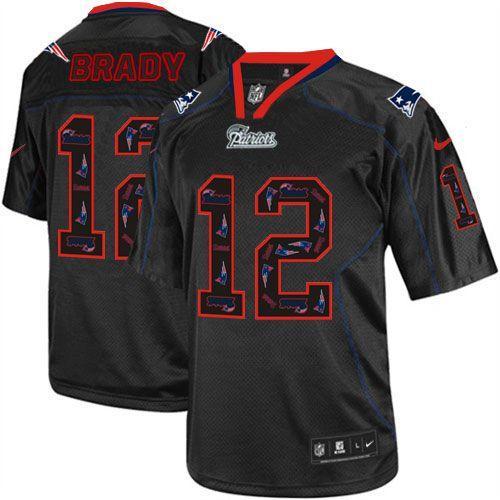  Patriots #12 Tom Brady New Lights Out Black Men's Stitched NFL Elite Jersey