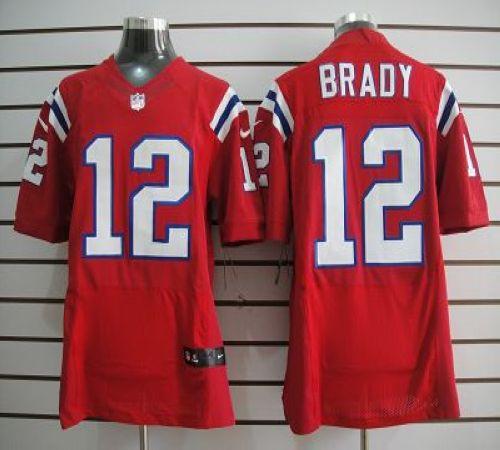  Patriots #12 Tom Brady Red Alternate Men's Stitched NFL Elite Jersey
