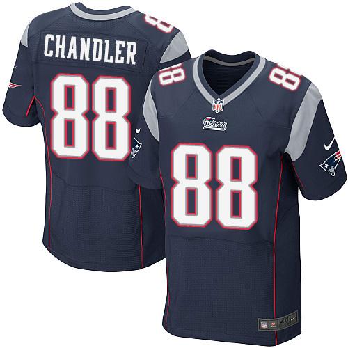  Patriots #88 Scott Chandler Navy Blue Team Color Men's Stitched NFL Elite Jersey