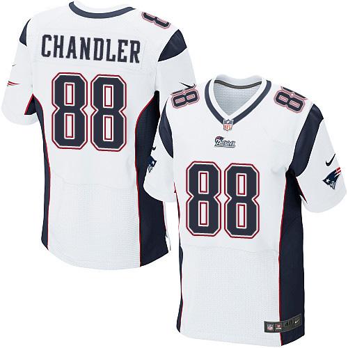  Patriots #88 Scott Chandler White Men's Stitched NFL Elite Jersey