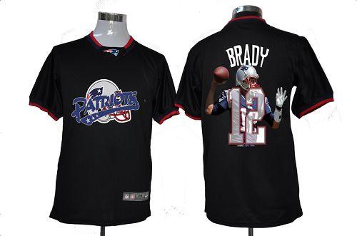 Patriots #12 Tom Brady Black Men's NFL Game All Star Fashion Jersey