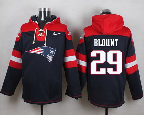  Patriots #29 LeGarrette Blount Navy Blue Player Pullover NFL Hoodie