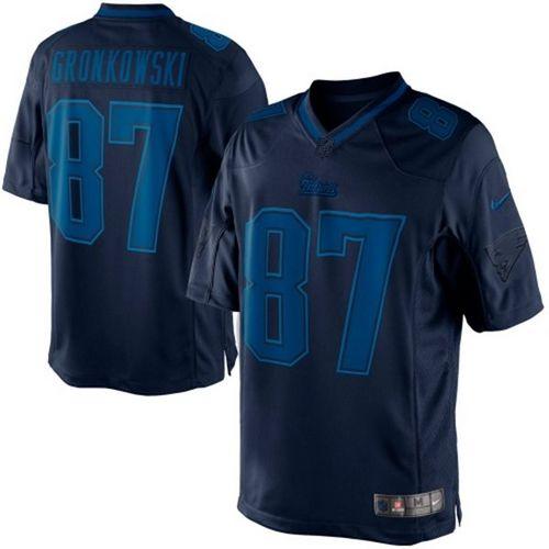  Patriots #87 Rob Gronkowski Navy Blue Men's Stitched NFL Drenched Limited Jersey