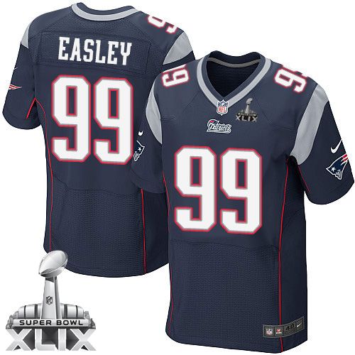  Patriots #74 Dominique Easley Navy Blue Team Color Super Bowl XLIX Men's Stitched NFL Elite Jersey