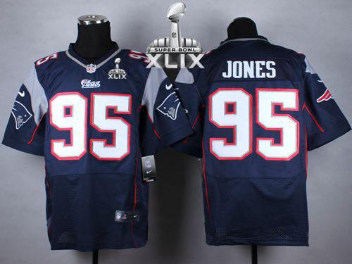  Patriots #95 Chandler Jones Navy Blue Team Color Super Bowl XLIX Men's Stitched NFL Elite Jersey