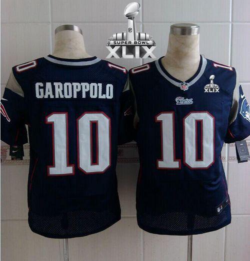  Patriots #10 Jimmy Garoppolo Navy Blue Team Color Super Bowl XLIX Men's Stitched NFL Elite Jersey