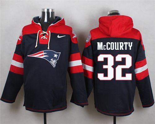 Patriots #32 Devin McCourty Navy Blue Player Pullover NFL Hoodie