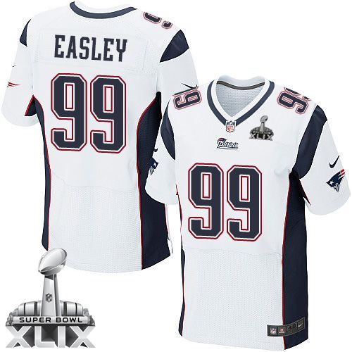  Patriots #74 Dominique Easley White Super Bowl XLIX Men's Stitched NFL Elite Jersey