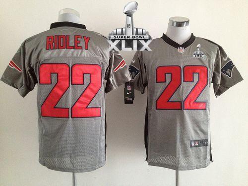  Patriots #22 Stevan Ridley Grey Shadow Super Bowl XLIX Men's Stitched NFL Elite Jersey