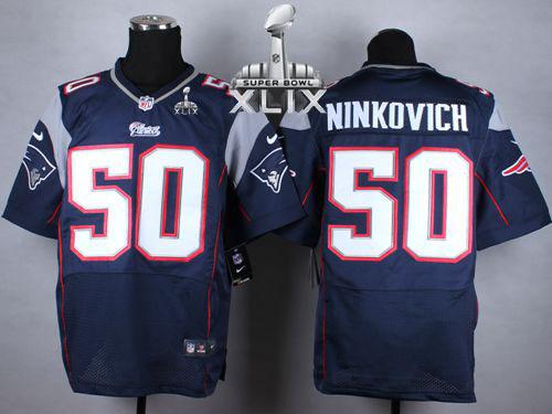  Patriots #50 Rob Ninkovich Navy Blue Team Color Super Bowl XLIX Men's Stitched NFL Elite Jersey