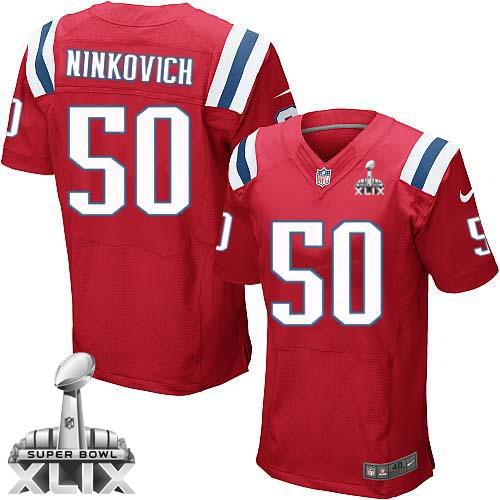  Patriots #50 Rob Ninkovich Red Alternate Super Bowl XLIX Men's Stitched NFL Elite Jersey