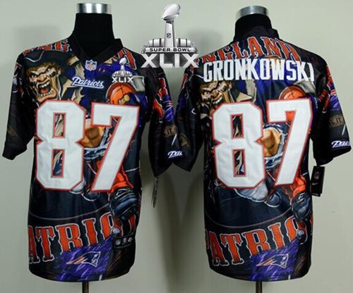  Patriots #87 Rob Gronkowski Team Color Super Bowl XLIX Men's Stitched NFL Elite Fanatical Version Jersey