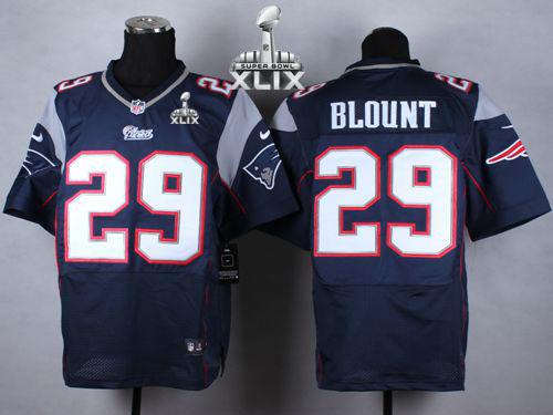  Patriots #29 LeGarrette Blount Navy Blue Team Color Super Bowl XLIX Men's Stitched NFL Elite Jersey