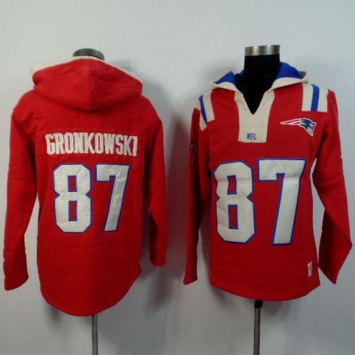 New England Patriots #87 Rob Gronkowski Red Player Winning Method Pullover NFL Hoodie