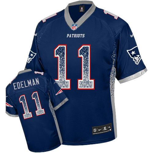  Patriots #11 Julian Edelman Navy Blue Team Color Men's Stitched NFL Elite Drift Fashion Jersey