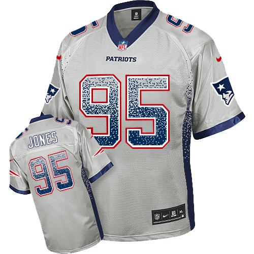  Patriots #95 Chandler Jones Grey Men's Stitched NFL Elite Drift Fashion Jersey