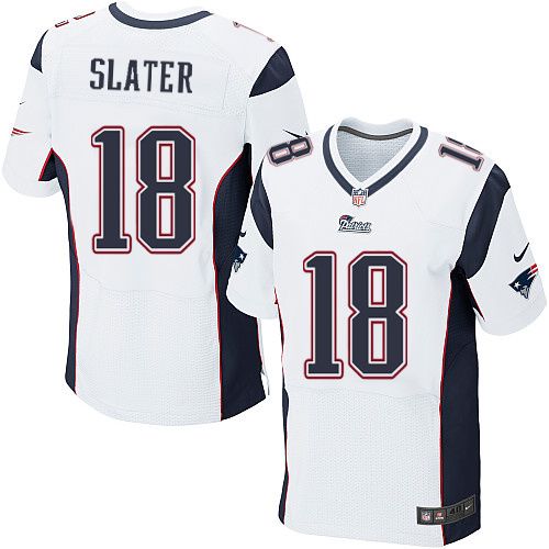  Patriots #18 Matt Slater White Men's Stitched NFL Elite Jersey