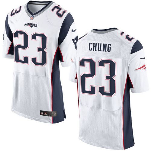  Patriots #23 Patrick Chung White Men's Stitched NFL New Elite Jersey
