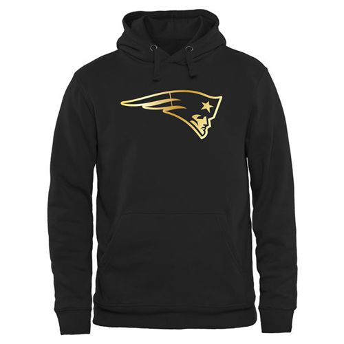 Men's New England Patriots Pro Line Black Gold Collection Pullover Hoodie