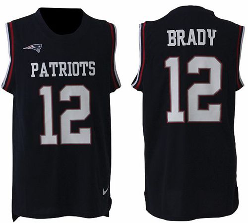  Patriots #12 Tom Brady Navy Blue Team Color Men's Stitched NFL Limited Tank Top Jersey