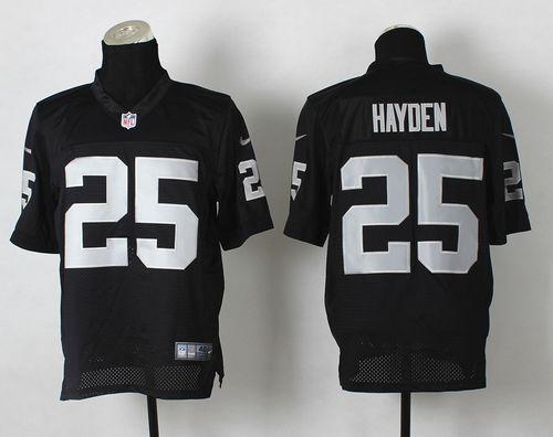 Raiders #25 D.J. Hayden Black Team Color Men's Stitched NFL Elite Jersey