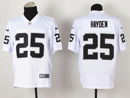  Raiders #25 D.J. Hayden White Men's Stitched NFL Elite Jersey