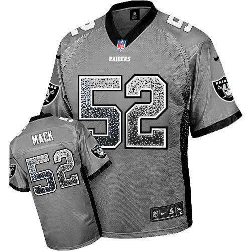  Raiders #52 Khalil Mack Grey Men's Stitched NFL Elite Drift Fashion Jersey
