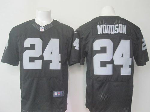  Raiders #24 Charles Woodson Black Team Color Men's Stitched NFL New Elite Jersey
