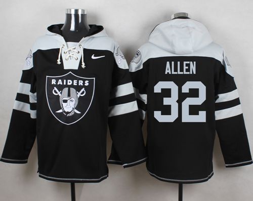  Raiders #32 Marcus Allen Black Player Pullover NFL Hoodie