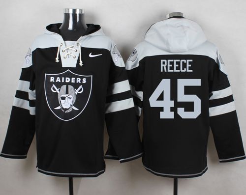 Raiders #45 Marcel Reece Black Player Pullover NFL Hoodie