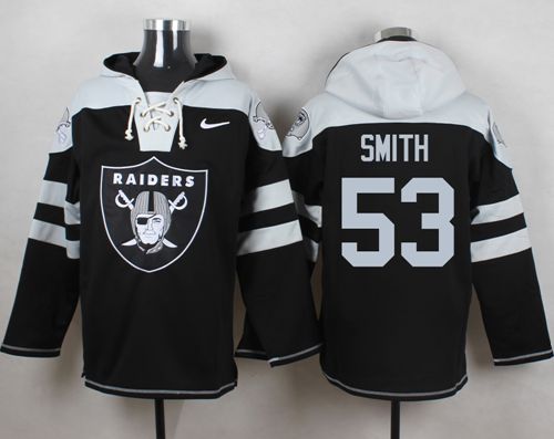  Raiders #53 Malcolm Smith Black Player Pullover NFL Hoodie