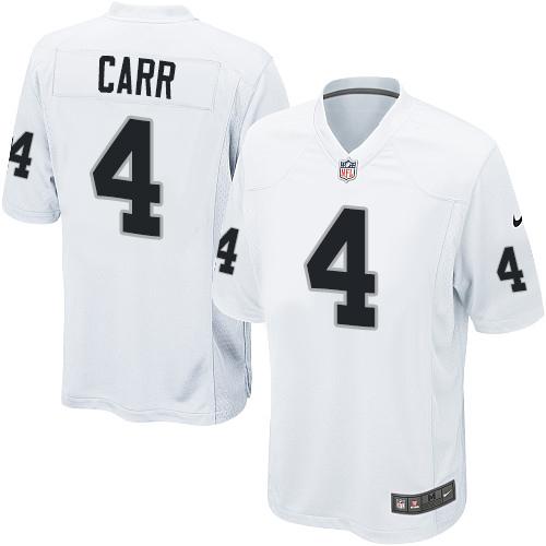  Raiders #4 Derek Carr White Men's Stitched NFL Game Jersey