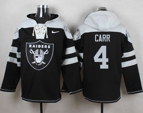  Raiders #4 Derek Carr Black Player Pullover NFL Hoodie