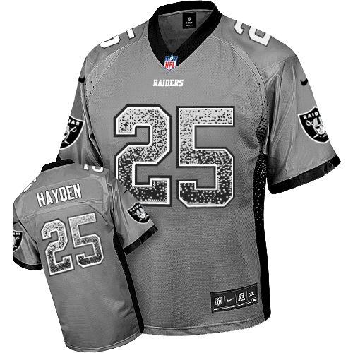  Raiders #25 D.J. Hayden Grey Men's Stitched NFL Elite Drift Fashion Jersey