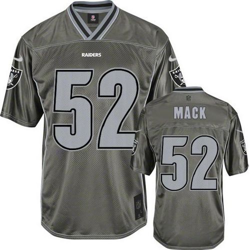  Raiders #52 Khalil Mack Grey Men's Stitched NFL Elite Vapor Jersey