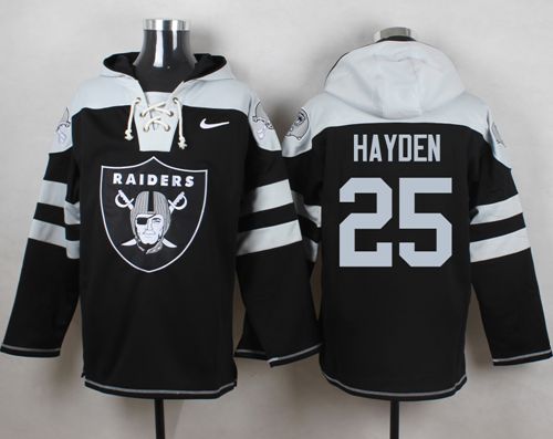  Raiders #25 D.J. Hayden Black Player Pullover NFL Hoodie