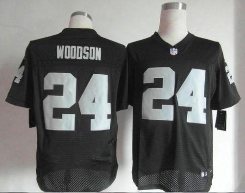  Raiders #24 Charles Woodson Black Team Color Men's Stitched NFL Elite Jersey