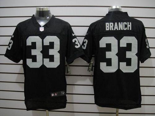  Raiders #33 Tyvon Branch Black Team Color Men's Stitched NFL Elite Jersey
