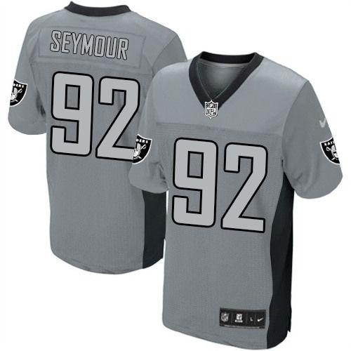  Raiders #92 Richard Seymour Grey Shadow Men's Stitched NFL Elite Jersey