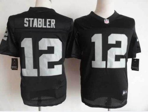  Raiders #12 Kenny Stabler Black Team Color Men's Stitched NFL Elite Jersey
